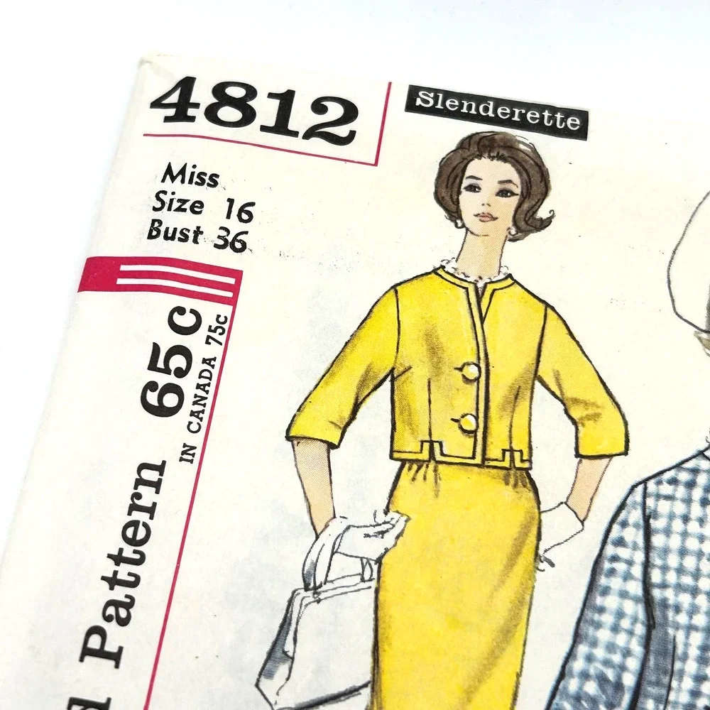 Simplicity Vintage 1960's‎ Pattern #4812  Women's Slenderette Suit Size 16